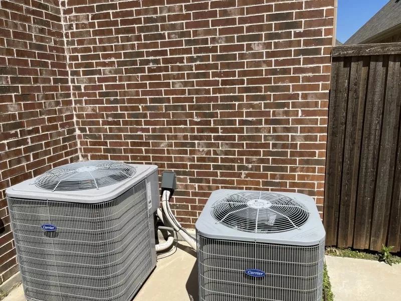 Residential HVAC condensers after maintenance 