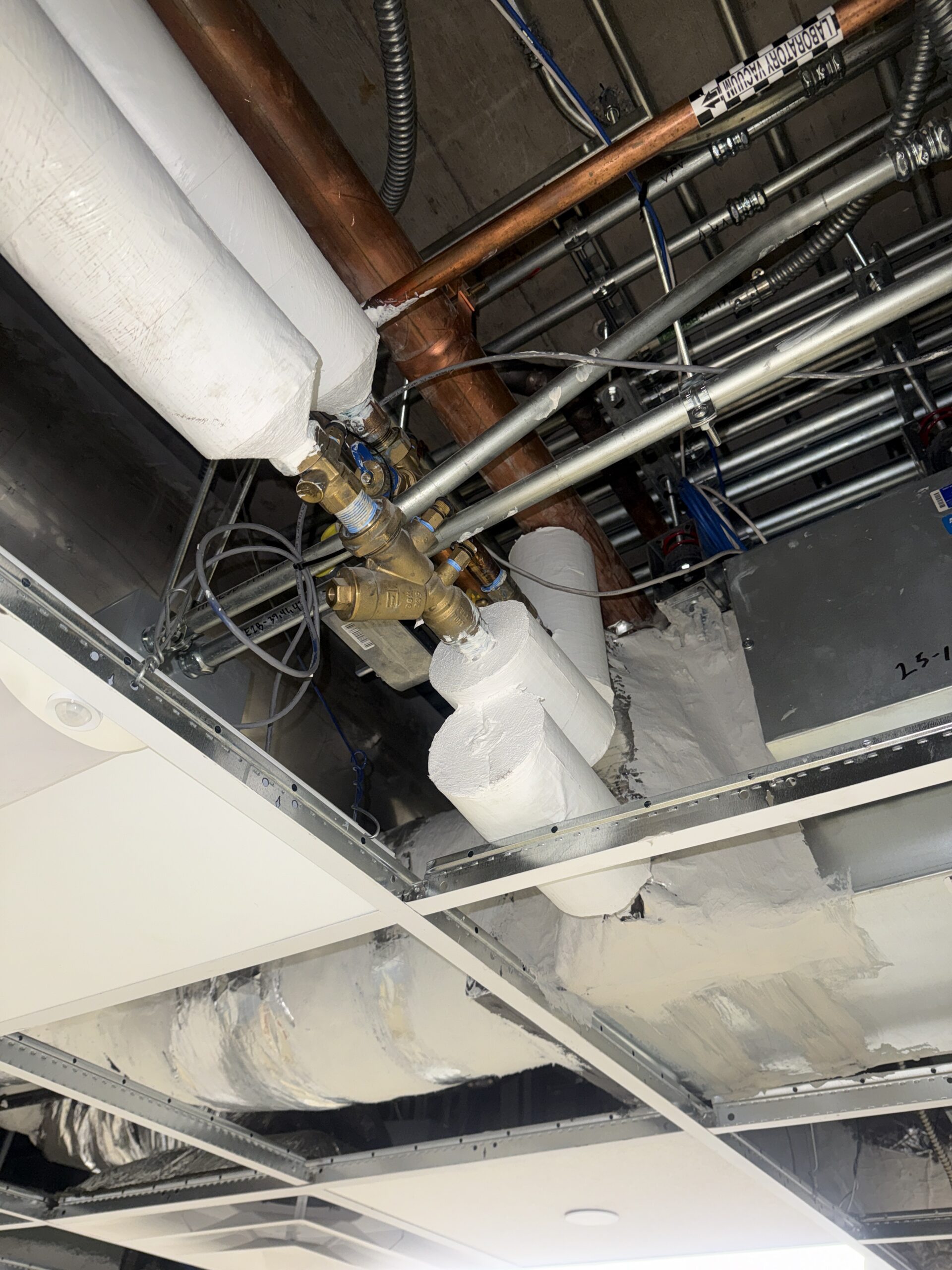 Commercial mechanical installation in an existing facility