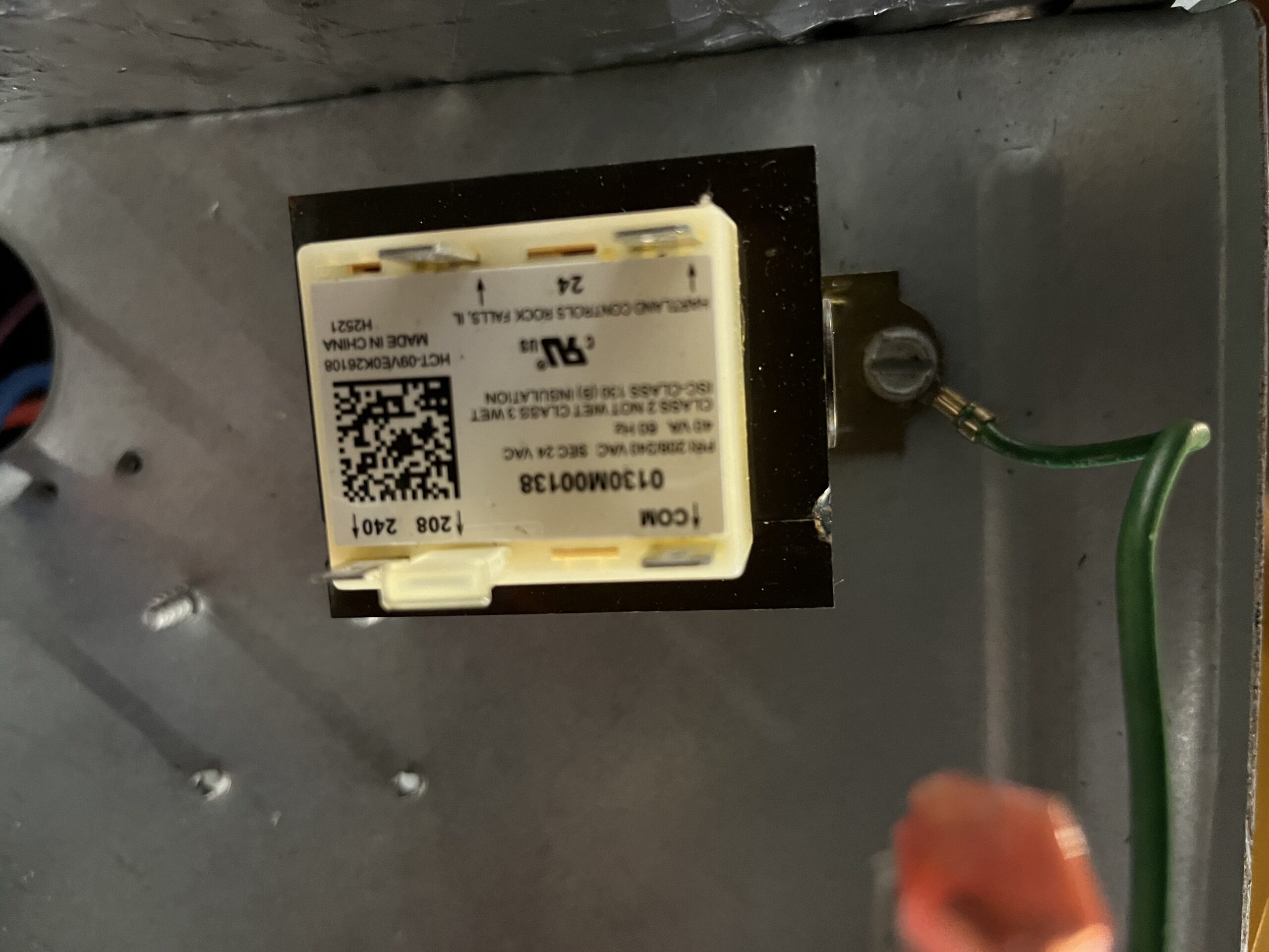 Commercial HVAC field control component during equipment inspection